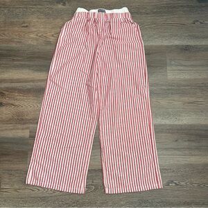 Striped Red and White Linen Pants California Original Design